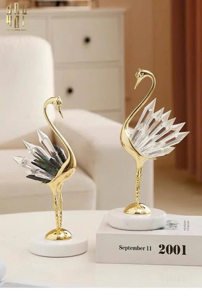 HOME COUTURE - SET 2 TƯỢNG ĐÀ ĐIỂU PHA LÊ - LES CRISTAUX OSTRICH-CẬU HAI HOME DECOR