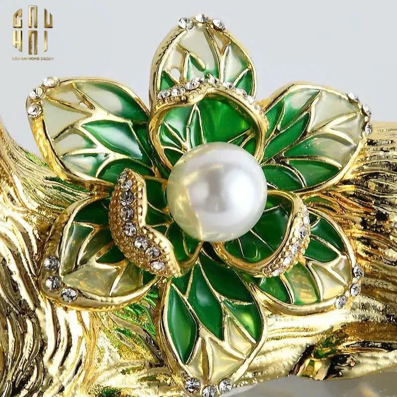 HOME COUTURE - SET 2 TƯỢNG HƯƠU ĐỒNG PHA LÊ - PEARL ANTLER ELK H21/17-CẬU HAI HOME DECOR