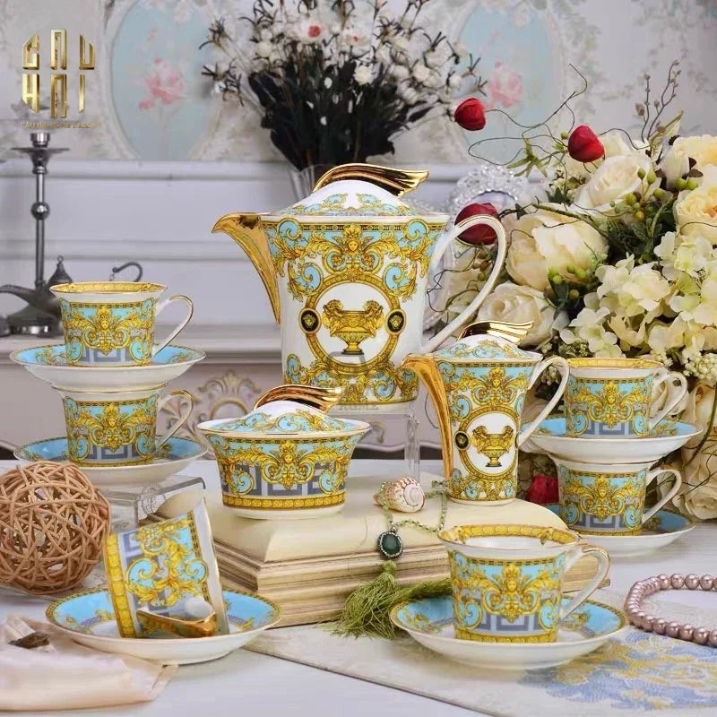 HOME COUTURE - SET BÌNH TRÀ BLUE BAROCCO PRESTIGE GALA FULL BOX SS25 - CẬU HAI HOME DECOR