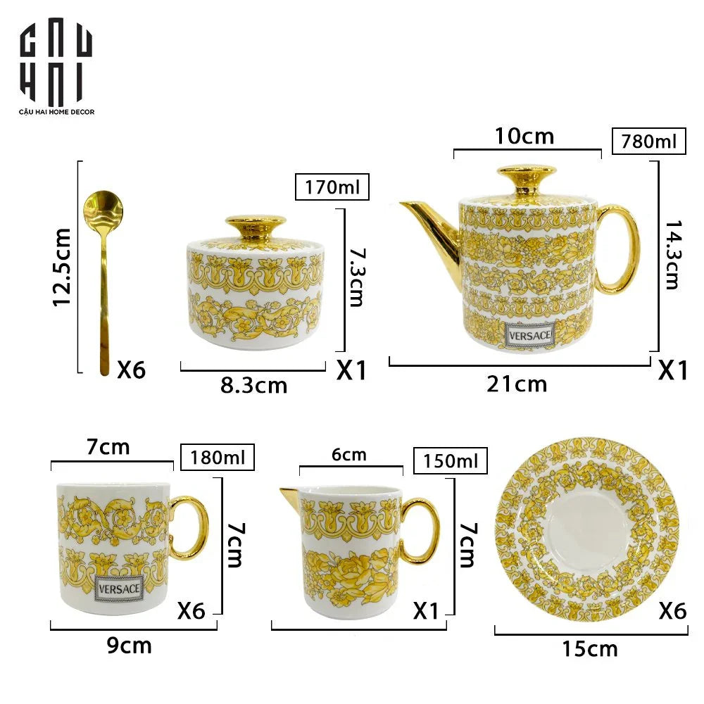 HOME COUTURE - SET BÌNH TRÀ MEDUSA RHAPSODY 21PCS SS25 - CẬU HAI HOME DECOR