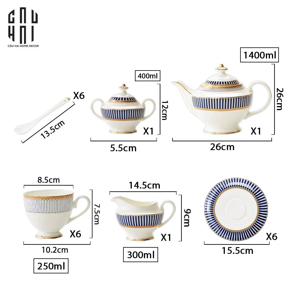 HOME COUTURE - SET BÌNH TRÀ ROYAL DYNASTY 21 PCS SS25 - CẬU HAI HOME DECOR