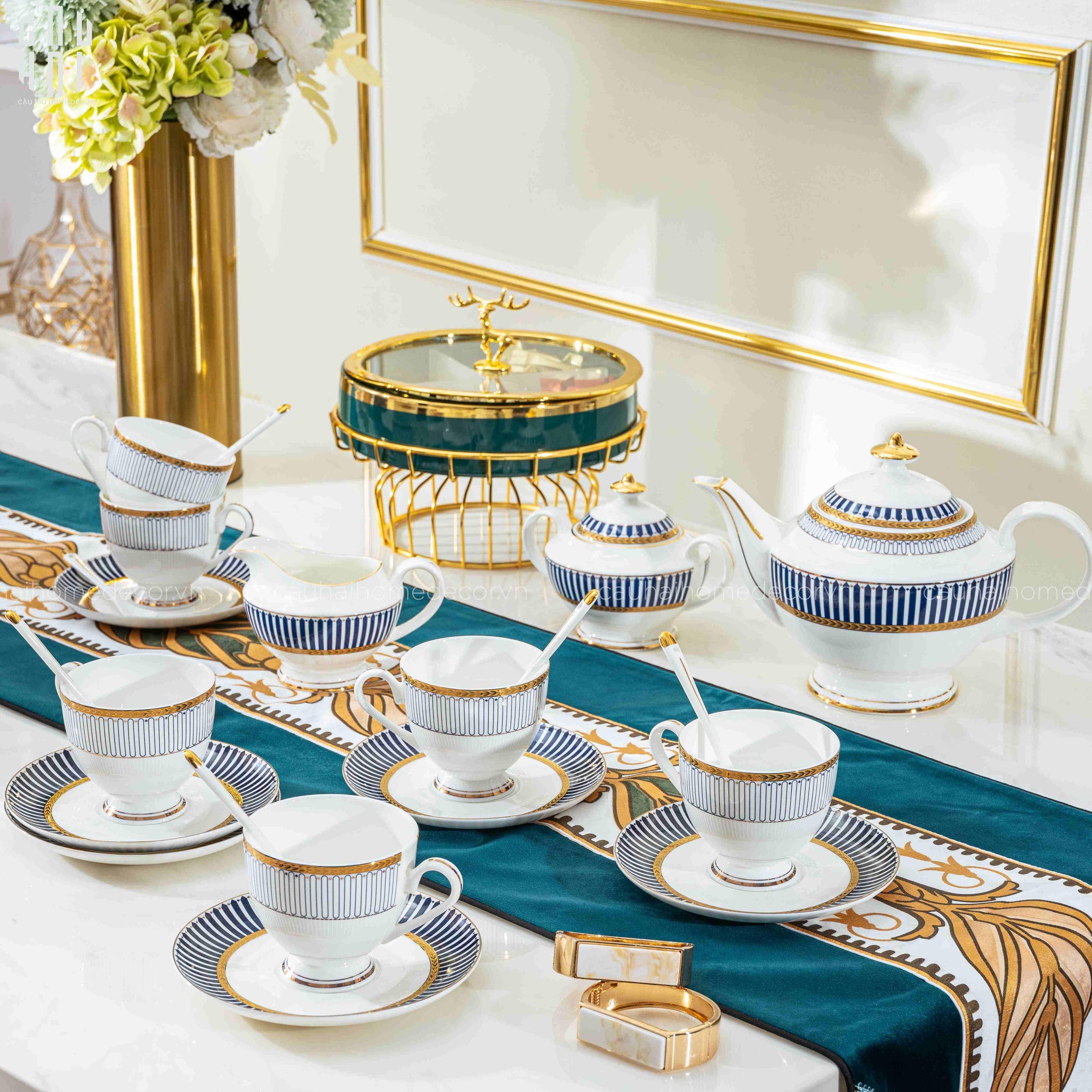 HOME COUTURE - SET BÌNH TRÀ ROYAL DYNASTY 21 PCS SS25 - CẬU HAI HOME DECOR