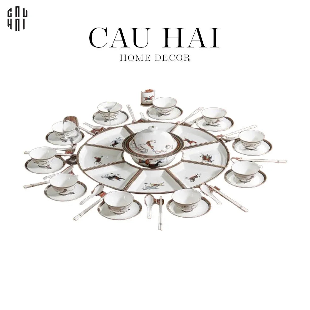 HOME COUTURE - SET CHÉN DĨA "CHEVAL D'HÉRITAGE" 60PCS SS25 - CẬU HAI HOME DECOR