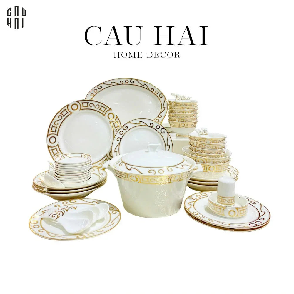 HOME COUTURE - SET CHÉN DĨA- ÉCLAT DE LUX - 48 MÓN - CẬU HAI HOME DECOR
