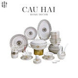 HOME COUTURE - SET CHÉN DĨA GIANNI VERS. PLATINUM ROMAN 60 PCS SS25 - CẬU HAI HOME DECOR