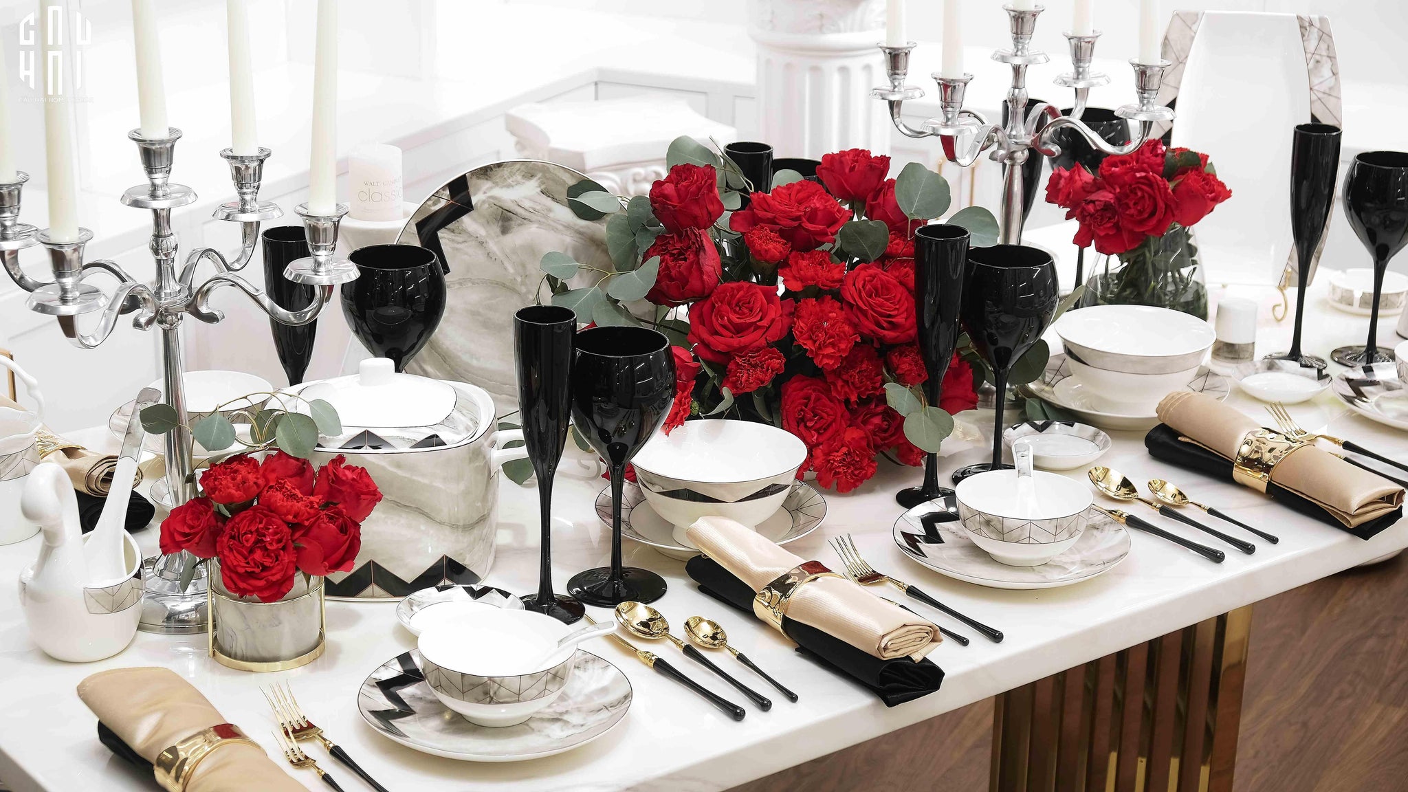 HOME COUTURE - SET CHÉN DĨA KINGSTON 60PCS SS25 - CẬU HAI HOME DECOR