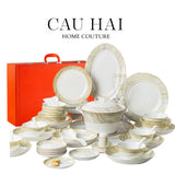 HOME COUTURE - SET CHÉN DĨA LA SATURNE D'OR 58PCS SS25 - CẬU HAI HOME DECOR