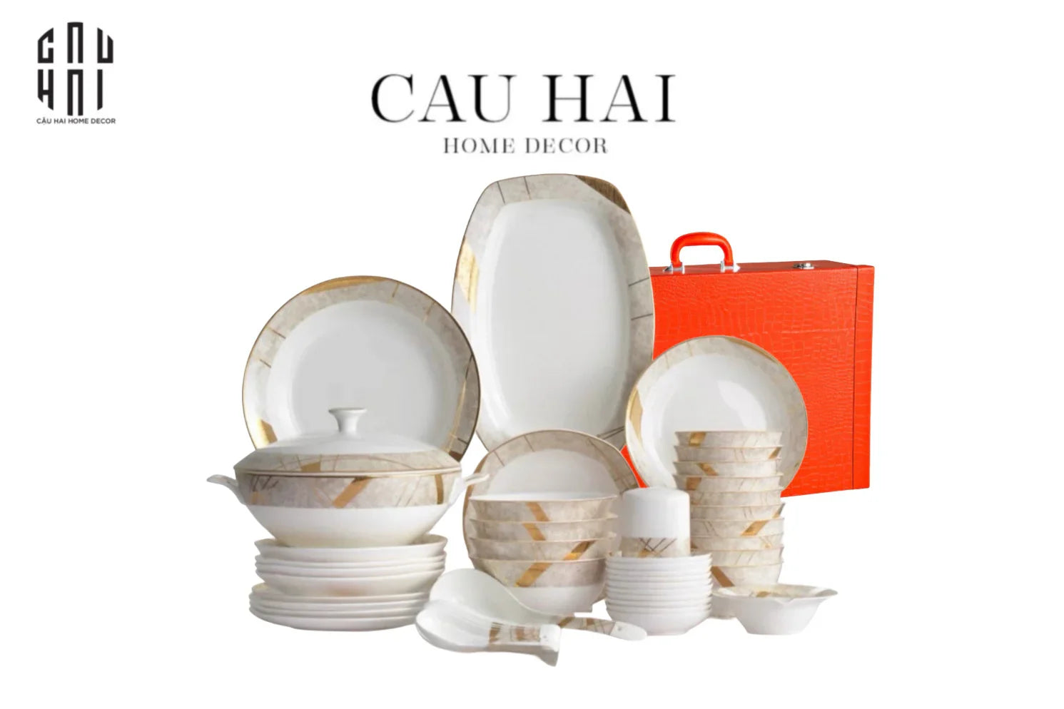 HOME COUTURE - SET CHÉN DĨA L'ÉCLAT ROYAL 60PCS - CẬU HAI HOME DECOR