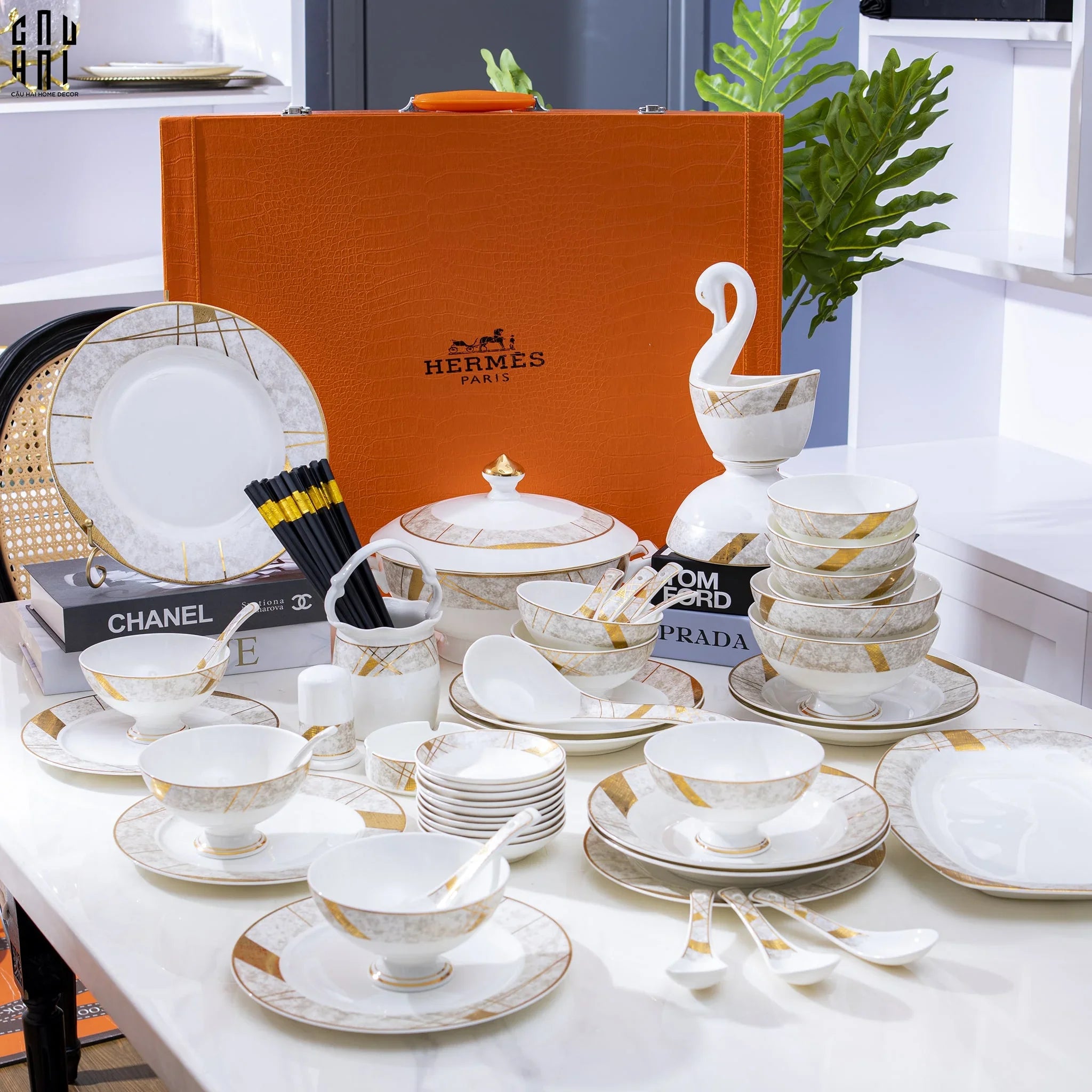 HOME COUTURE - SET CHÉN DĨA L'ÉCLAT ROYAL 60PCS - CẬU HAI HOME DECOR
