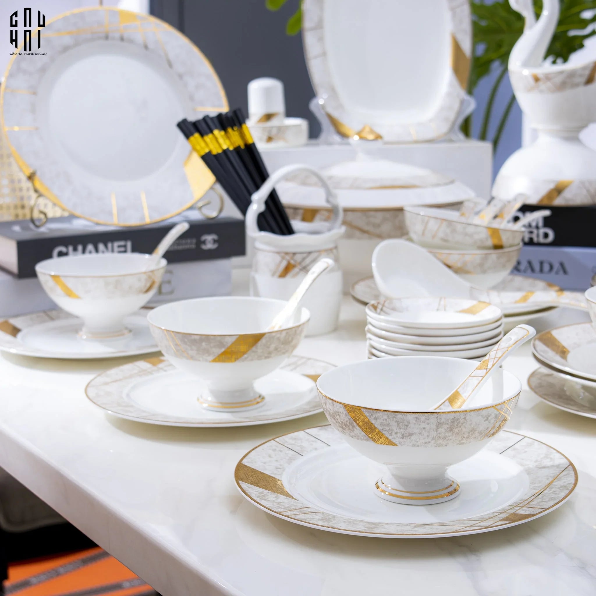 HOME COUTURE - SET CHÉN DĨA L'ÉCLAT ROYAL 60PCS - CẬU HAI HOME DECOR