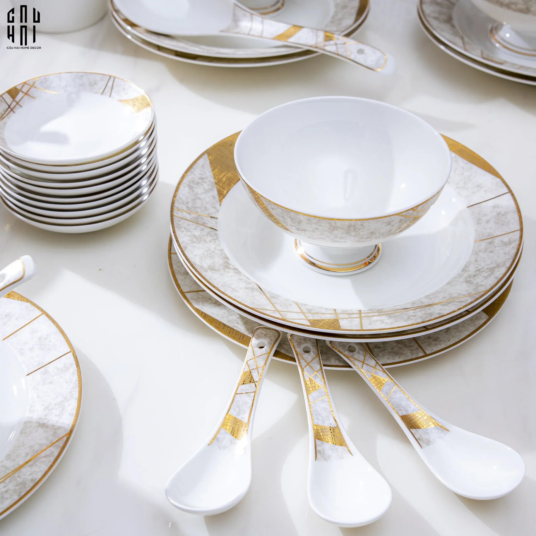 HOME COUTURE - SET CHÉN DĨA L'ÉCLAT ROYAL 60PCS - CẬU HAI HOME DECOR