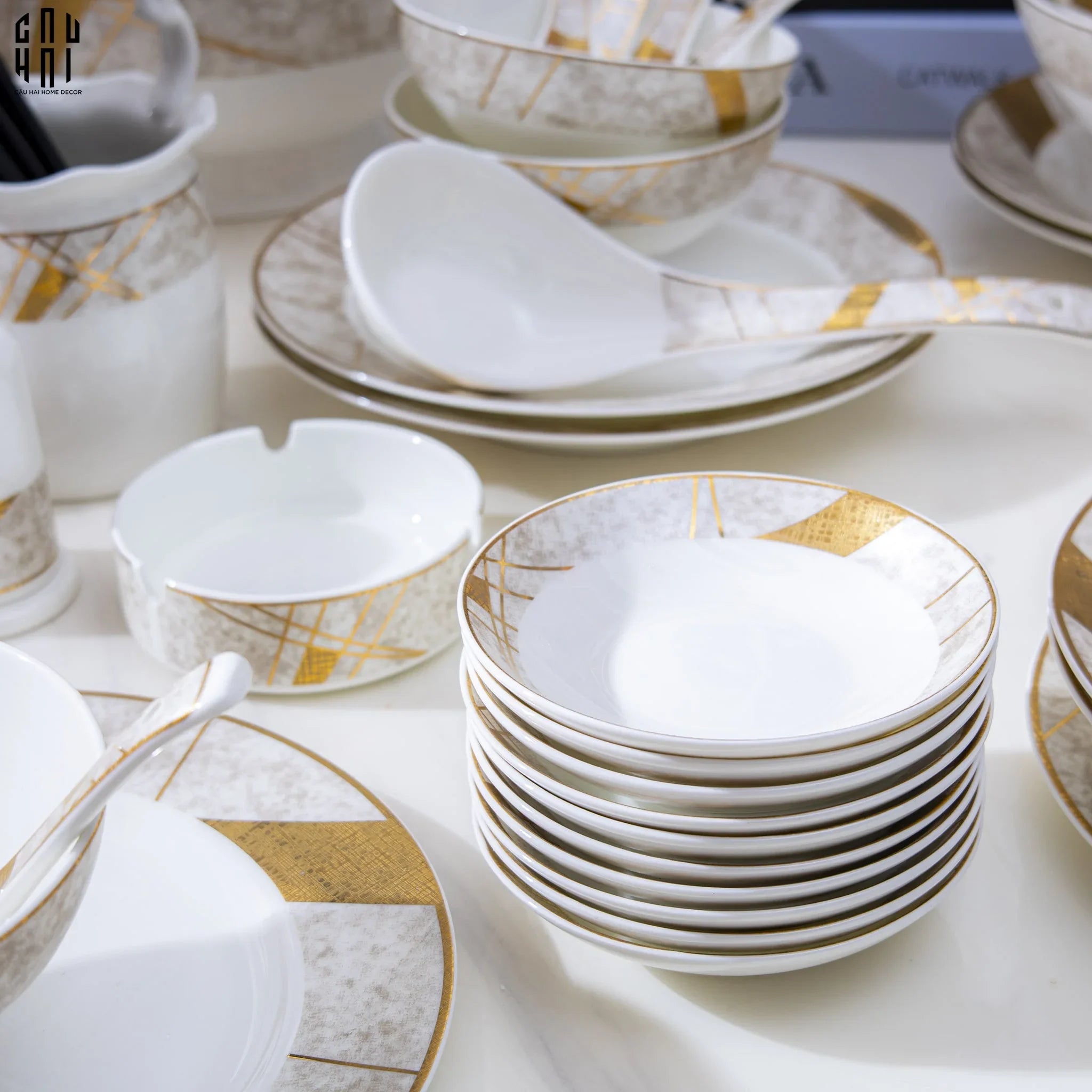 HOME COUTURE - SET CHÉN DĨA L'ÉCLAT ROYAL 60PCS - CẬU HAI HOME DECOR