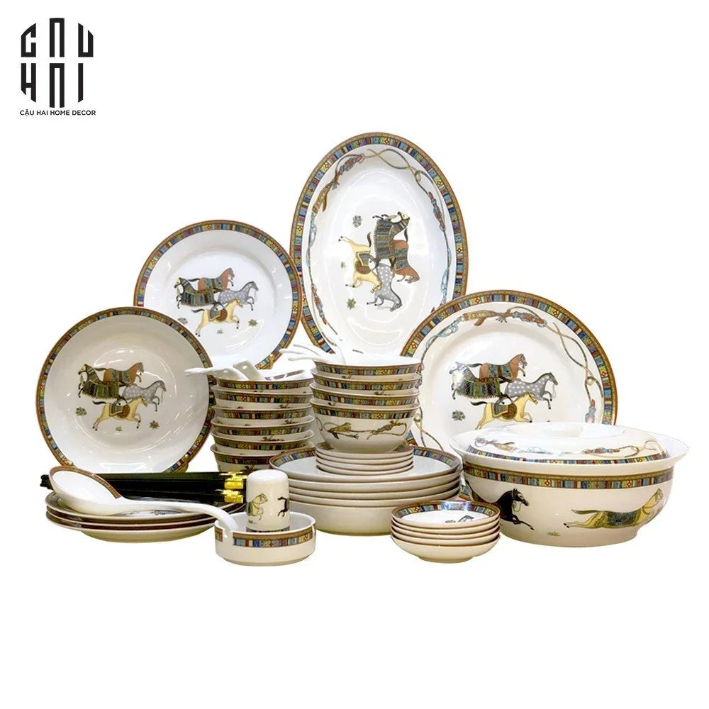 HOME COUTURE - SET CHÉN DĨA LEGACY PREMIUM 56PCS SS25 - CẬU HAI HOME DECOR