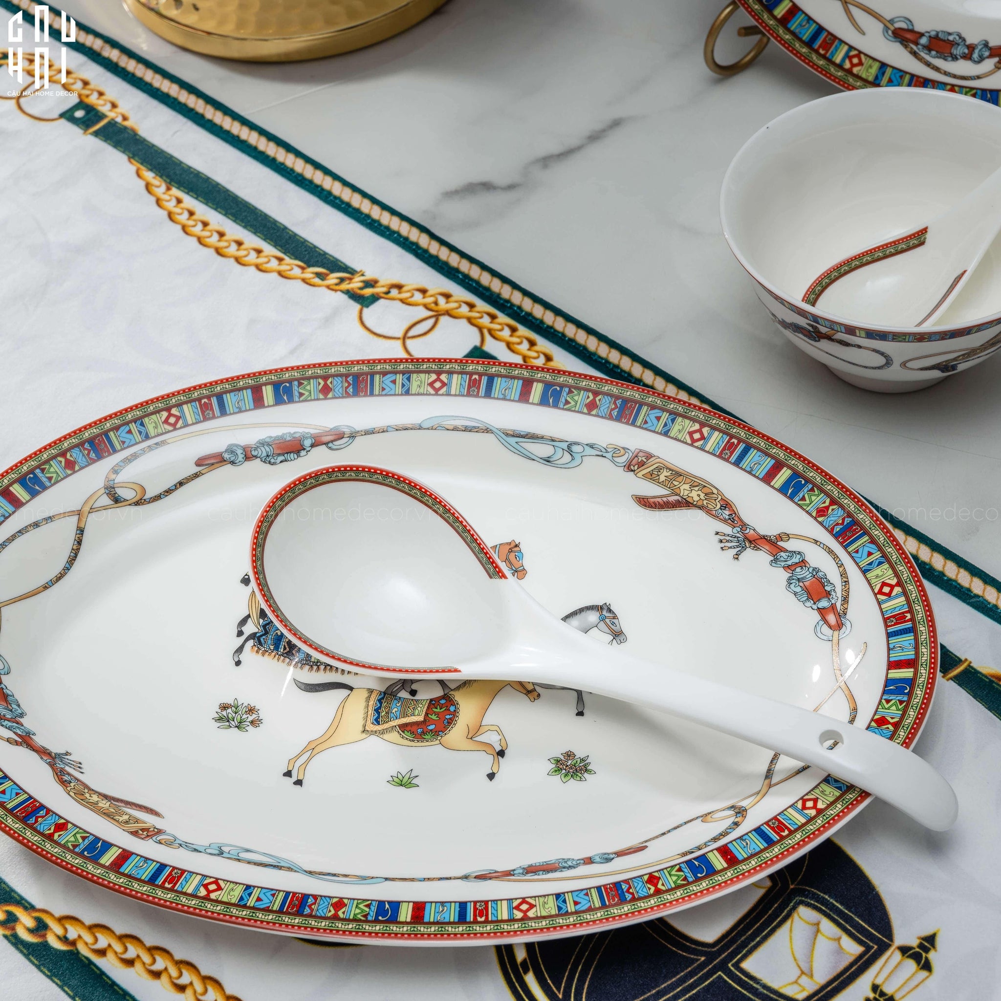 HOME COUTURE - SET CHÉN DĨA LEGACY PREMIUM 56PCS SS25 - CẬU HAI HOME DECOR