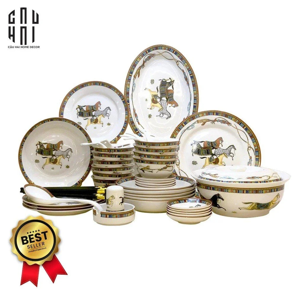 HOME COUTURE - SET CHÉN DĨA LEGACY PREMIUM 56PCS SS25 - CẬU HAI HOME DECOR