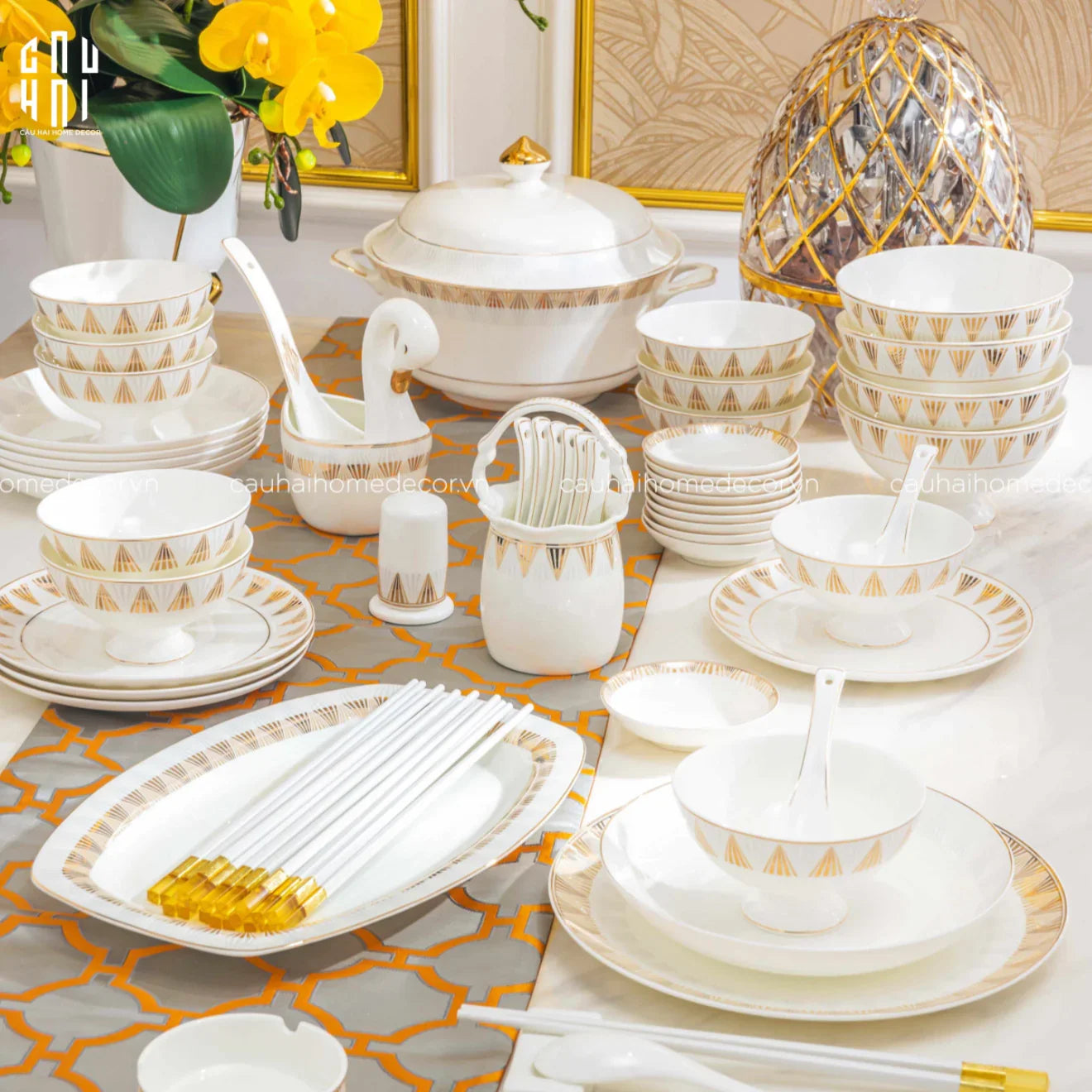 HOME COUTURE - SET CHÉN DĨA L'EMPIRE DE LA LUMIÈRE 72 PCS SS25 - CẬU HAI HOME DECOR
