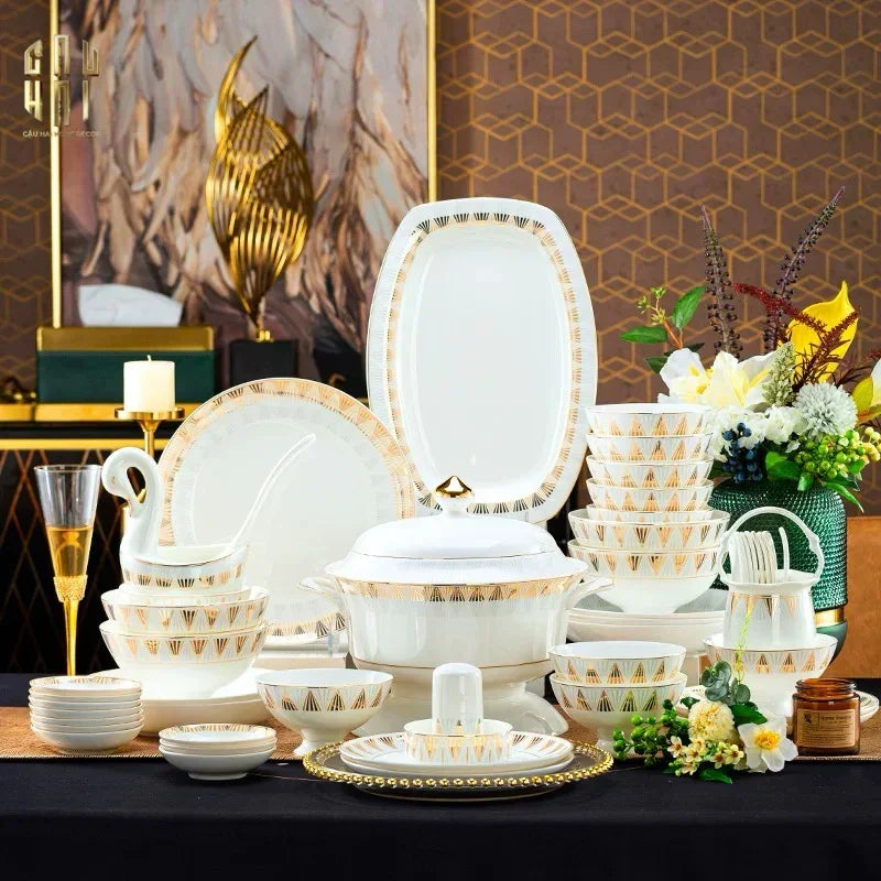 HOME COUTURE - SET CHÉN DĨA L'EMPIRE DE LA LUMIÈRE 72 PCS SS25 - CẬU HAI HOME DECOR