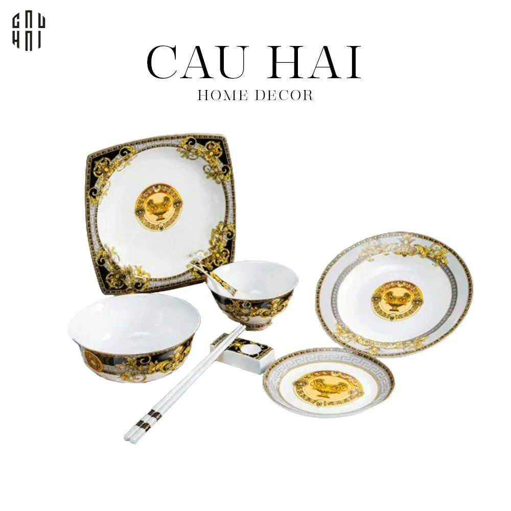 HOME COUTURE - SET CHÉN DĨA PALAIS DE MÉDUSE 8PCS SS25 - CẬU HAI HOME DECOR
