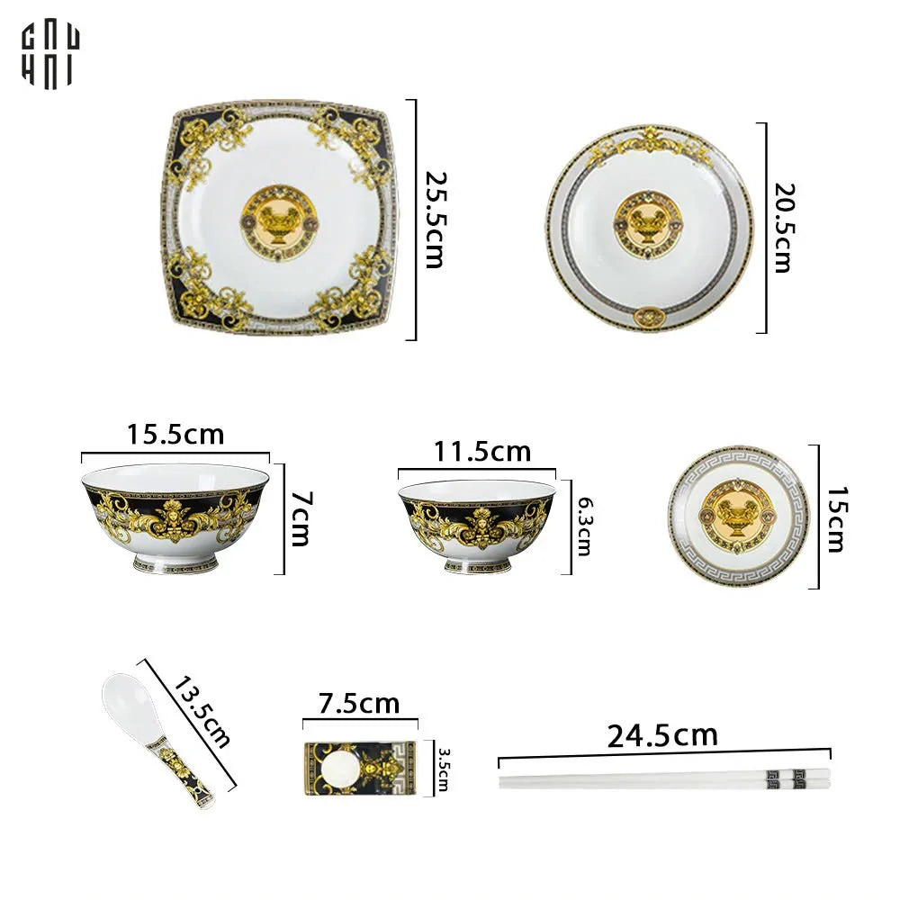 HOME COUTURE - SET CHÉN DĨA PALAIS DE MÉDUSE 8PCS SS25 - CẬU HAI HOME DECOR