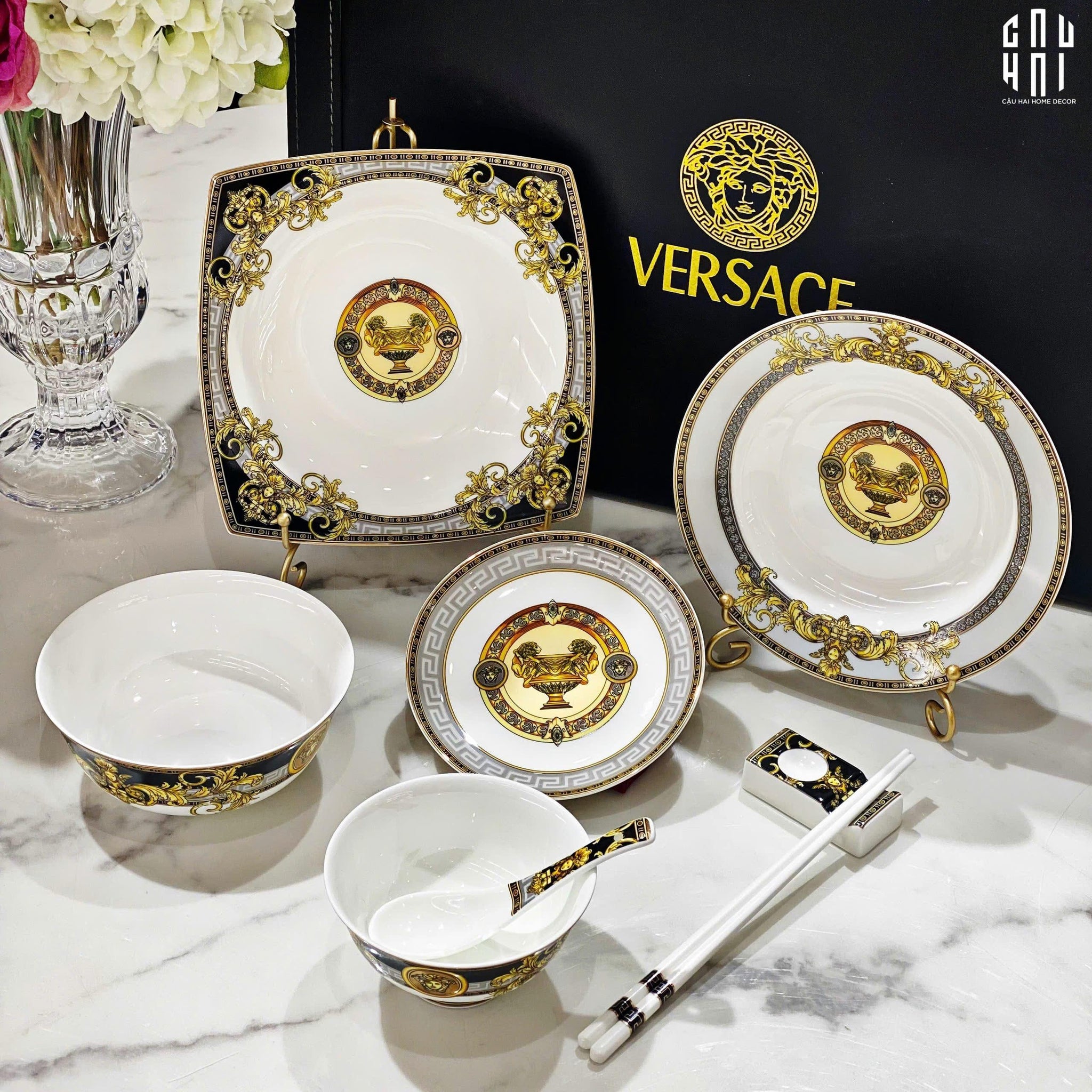HOME COUTURE - SET CHÉN DĨA PALAIS DE MÉDUSE 8PCS SS25 - CẬU HAI HOME DECOR