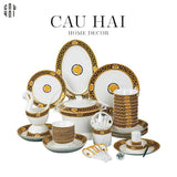 HOME COUTURE - SET CHÉN DĨA PRESTIGE GREEK KEY 48pcs - CẬU HAI HOME DECOR