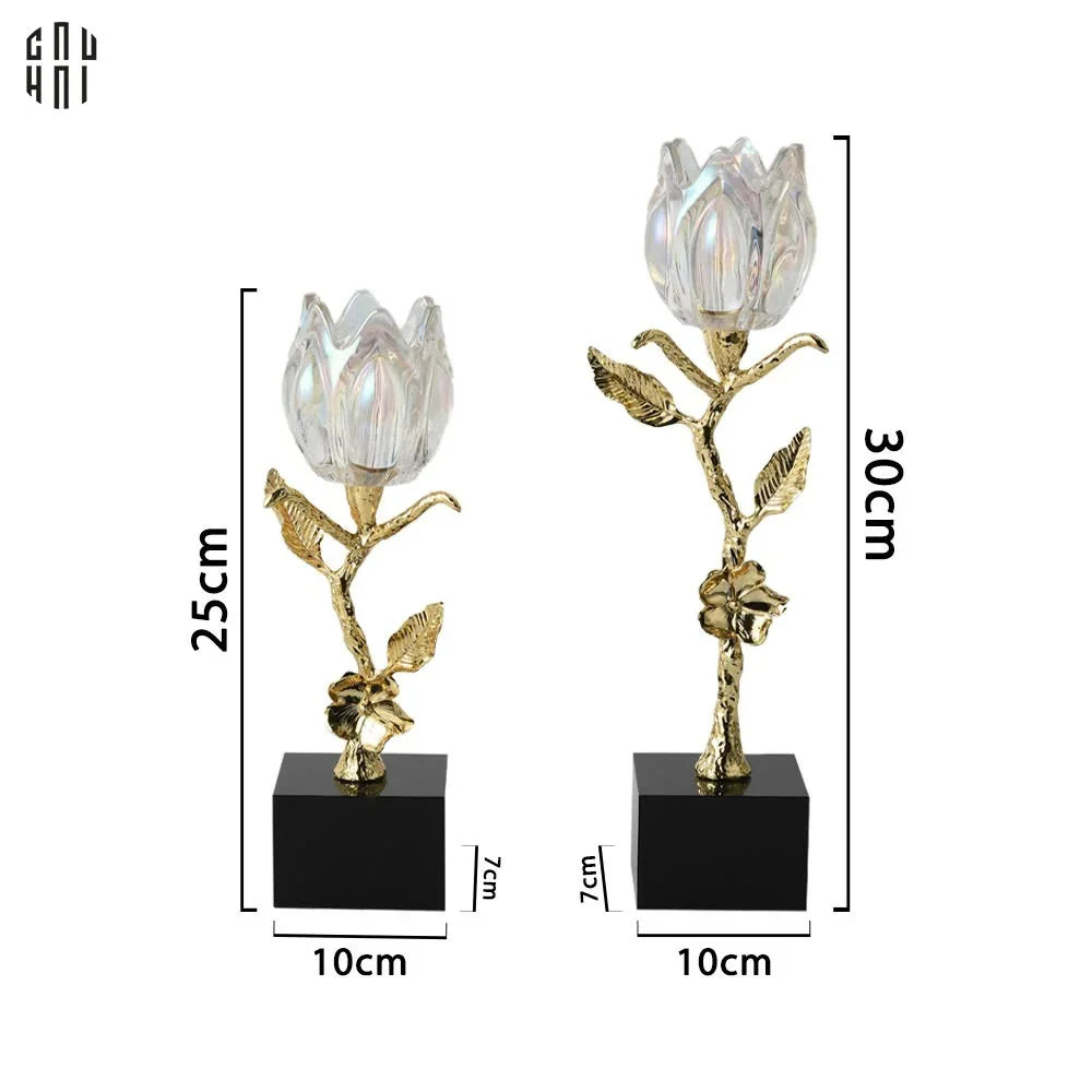 HOME COUTURE - SET ĐẾ NẾN CRYSTAL LIGHT ROSÉ - CẬU HAI HOME DECOR