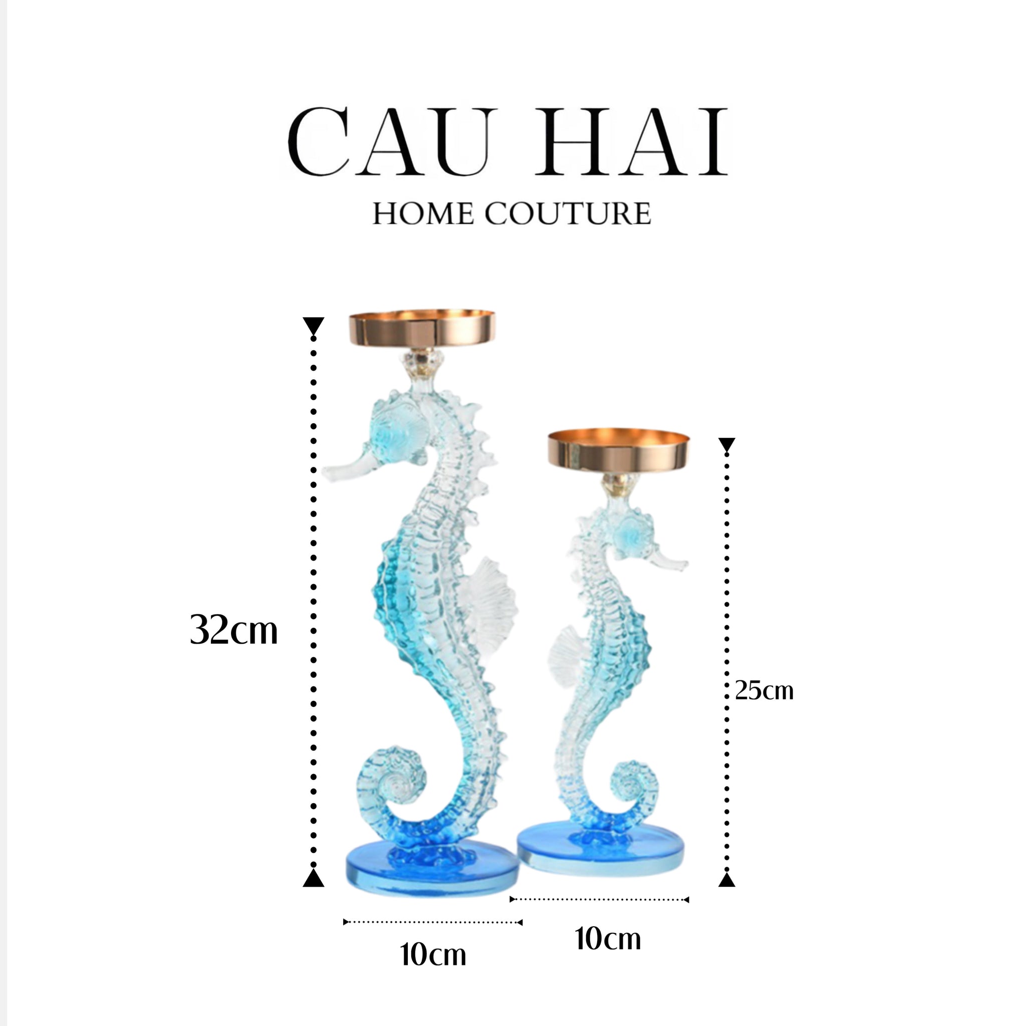 HOME COUTURE - SET ĐẾ NẾN SEAHORSE DUO - CẬU HAI HOME DECOR