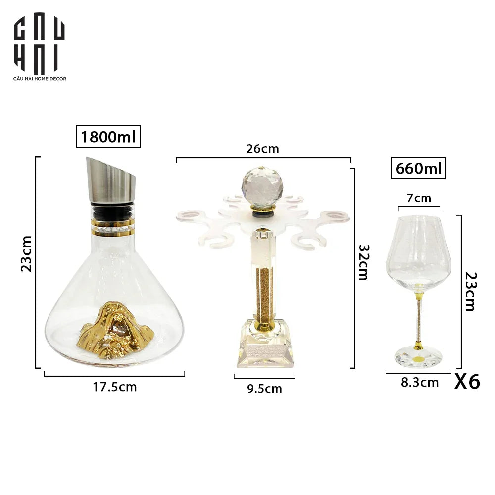 HOME COUTURE - SET DECANTER PHA LÊ HILTON PREMIUM 660ML - CẬU HAI HOME DECOR