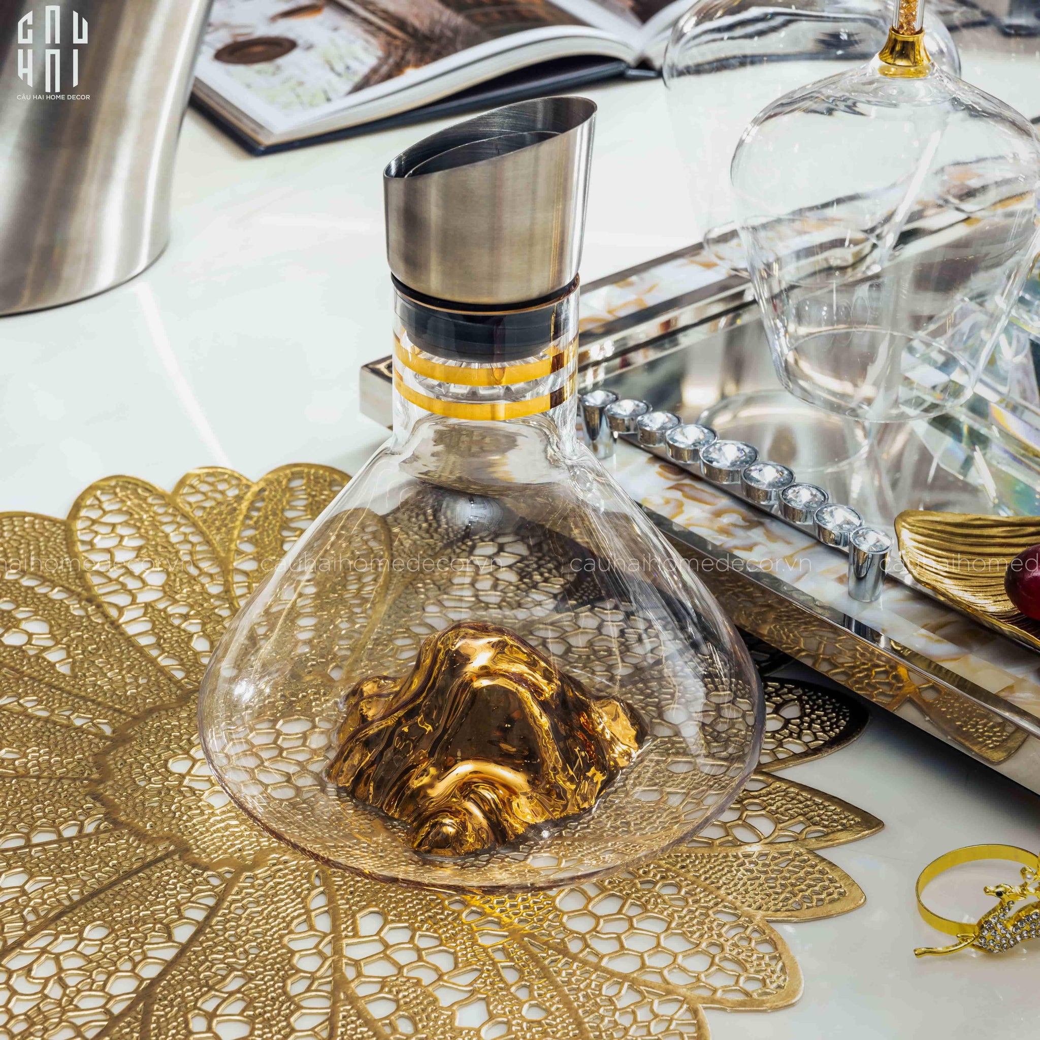 HOME COUTURE - SET DECANTER PHA LÊ HILTON PREMIUM 660ML - CẬU HAI HOME DECOR