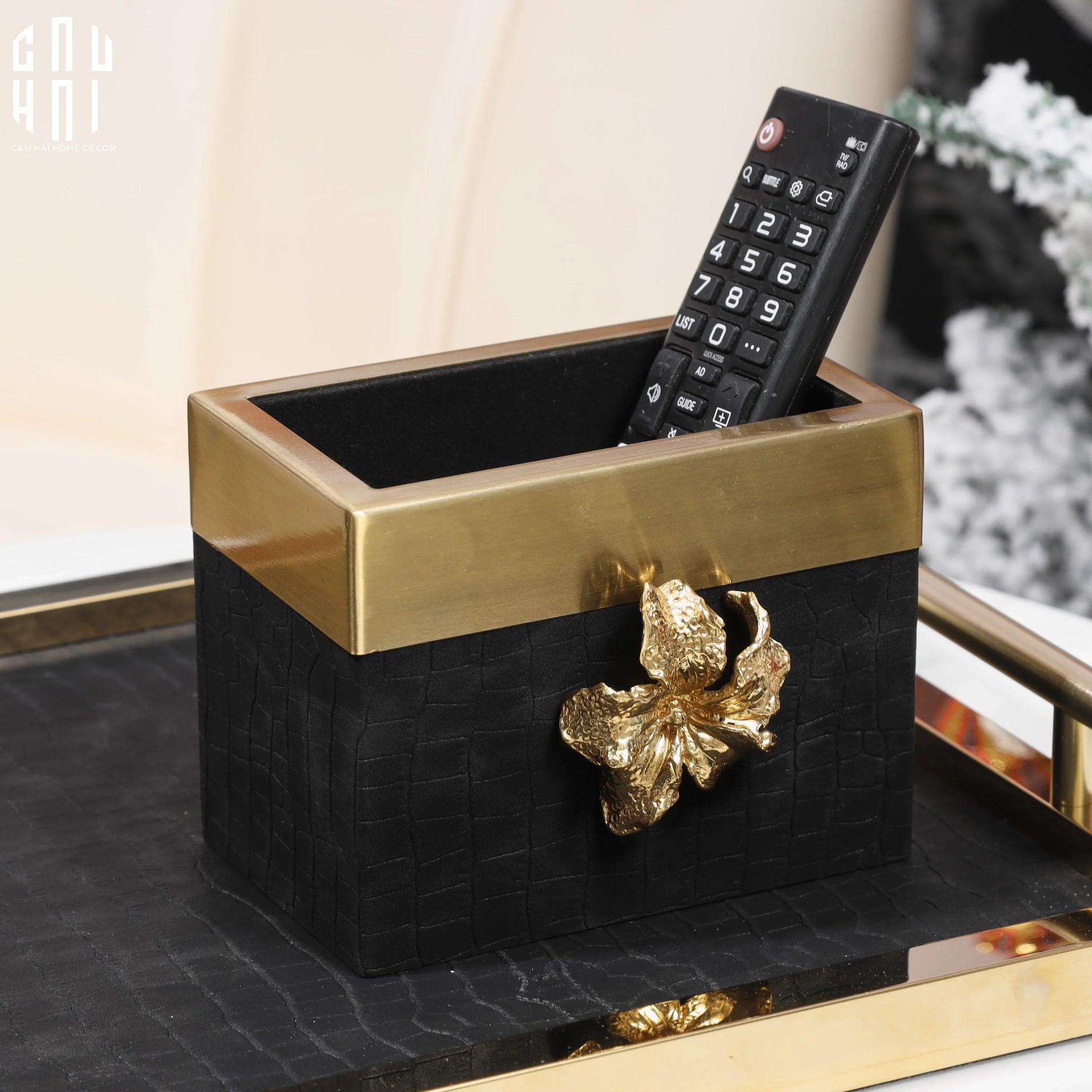 HOME COUTURE - SET KHAY HỘP GIẤY BIRKIN PREMIUM + LEATHER TRAY 3PCS SS25 - CẬU HAI HOME DECOR
