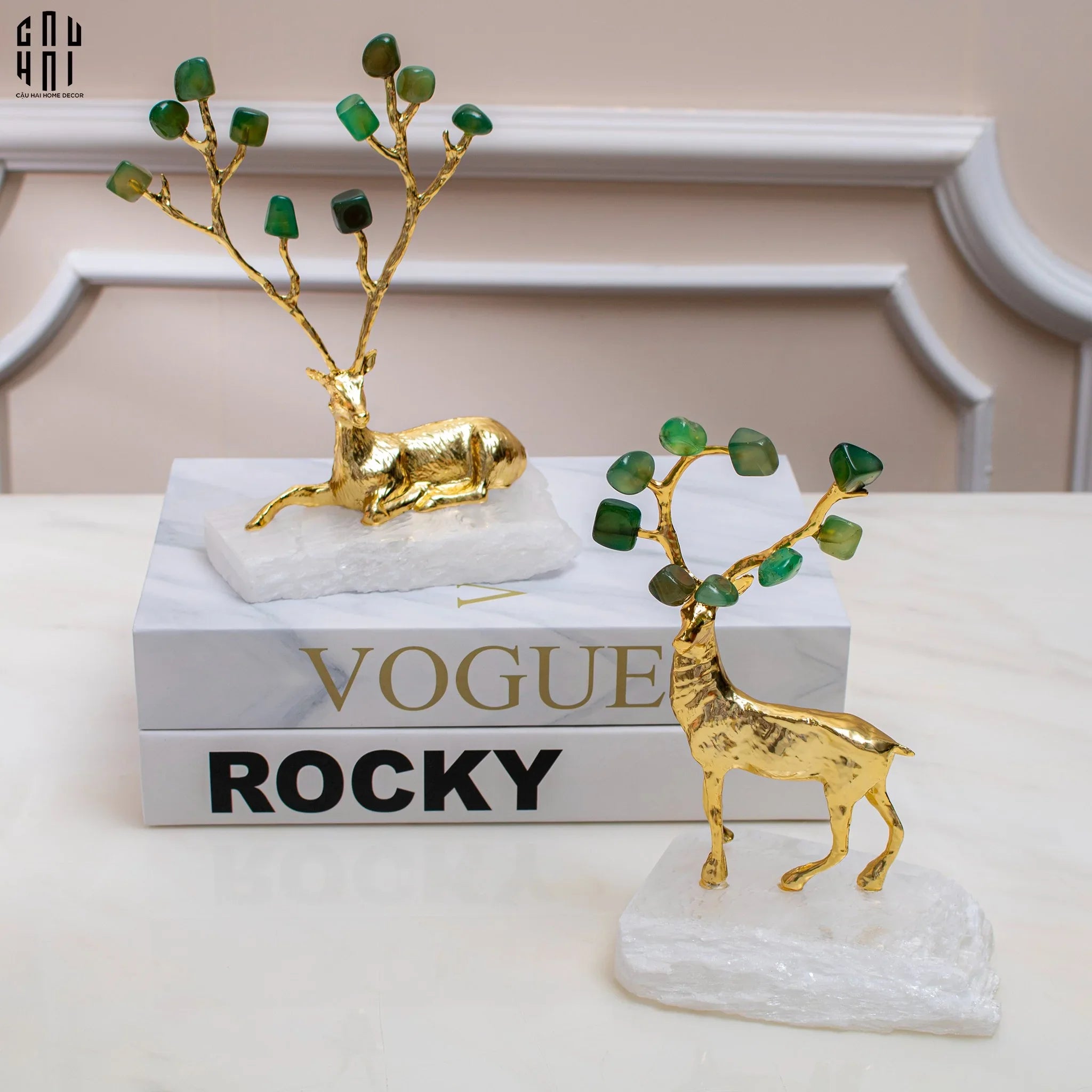 HOME COUTURE - SET TƯỢNG HƯƠU ĐỒNG JUPITER ELKS SS25 - CẬU HAI HOME DECOR