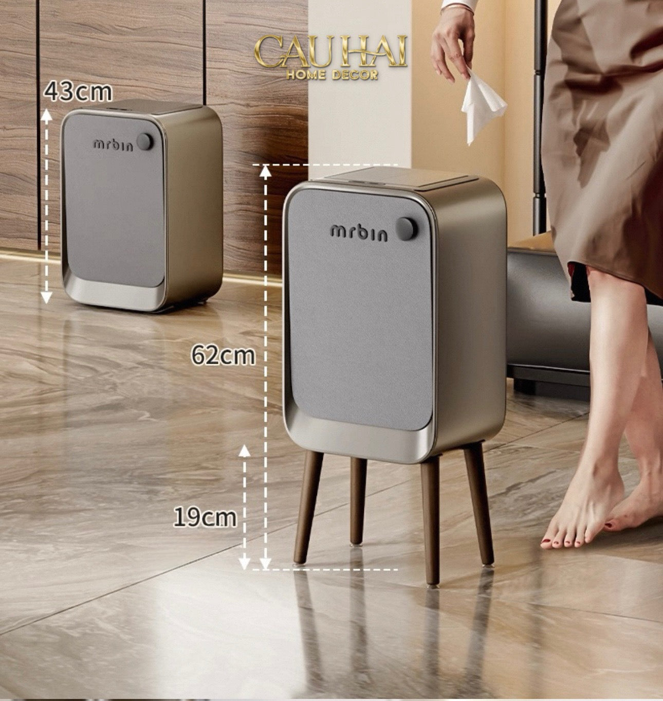 HOME COUTURE - THÙNG RÁC MR BIN AUTOMATIC 20L - CẬU HAI HOME DECOR