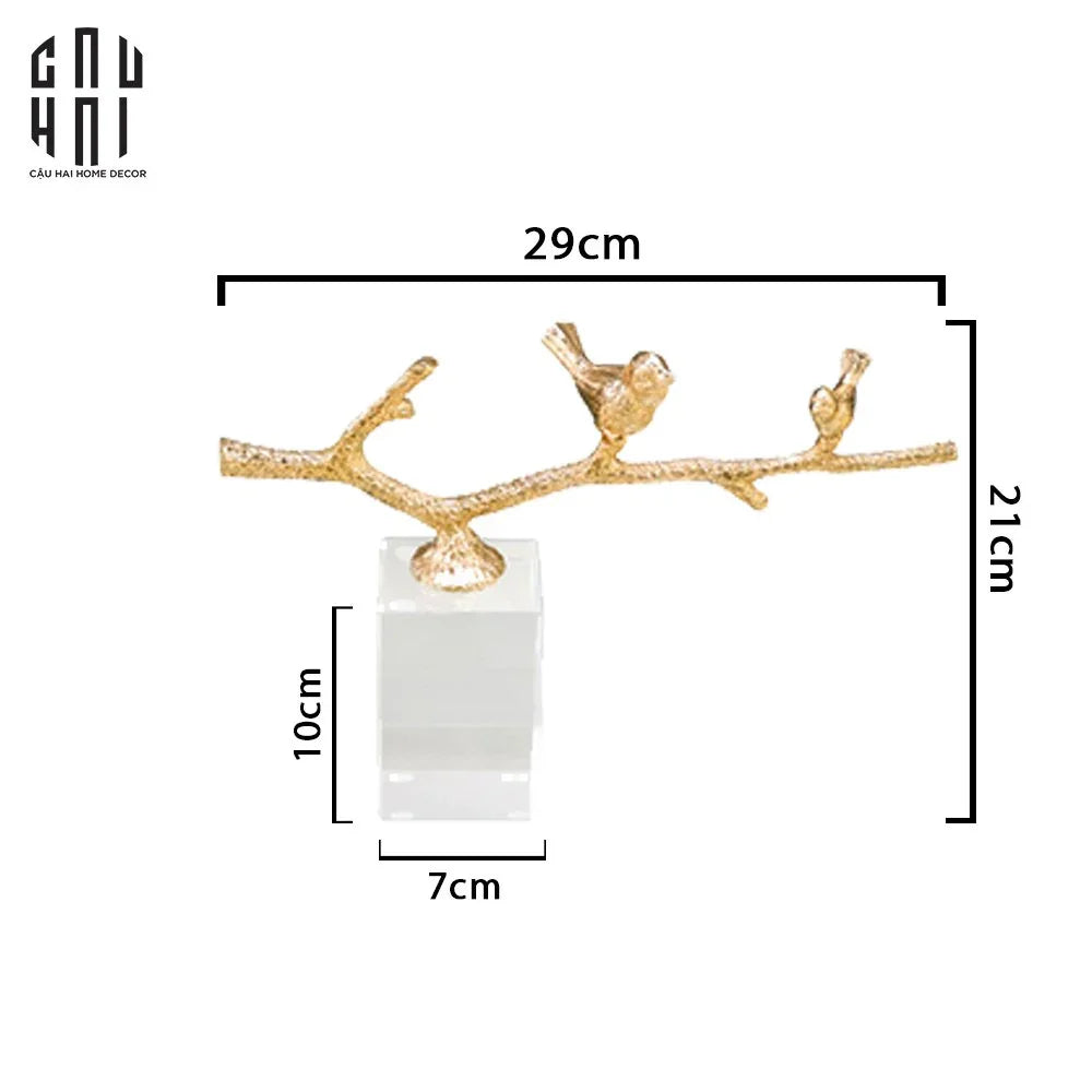 Home Couture - Tượng Brasson Crystal Four Seasons Bird Ss25-CẬU HAI HOME DECOR