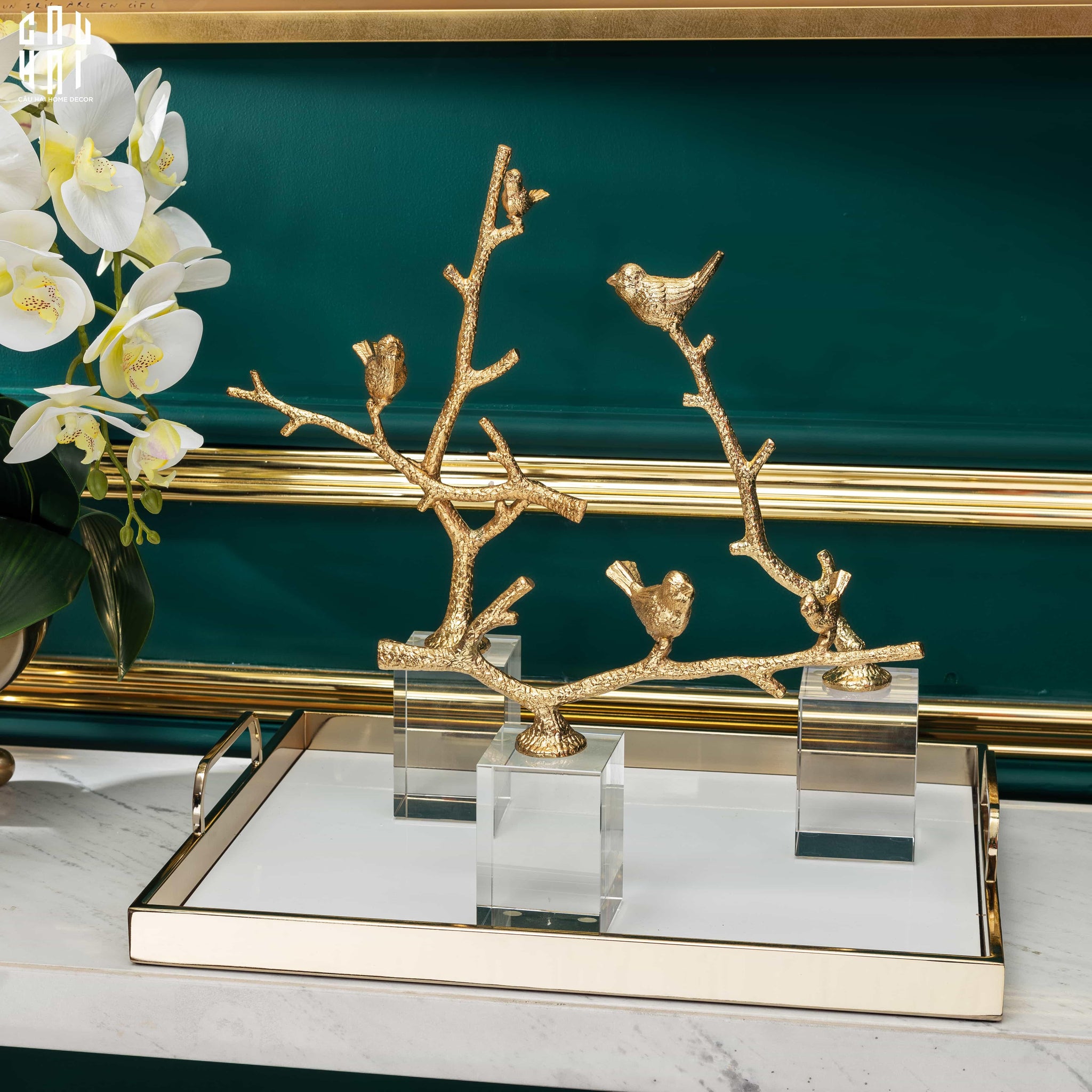 Home Couture - Tượng Brasson Crystal Four Seasons Bird Ss25-CẬU HAI HOME DECOR