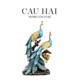 HOME COUTURE - TƯỢNG ĐÔI KHỔNG TƯỚC ROYAL PLUMAGE - BLEU NUIT - CẬU HAI HOME DECOR