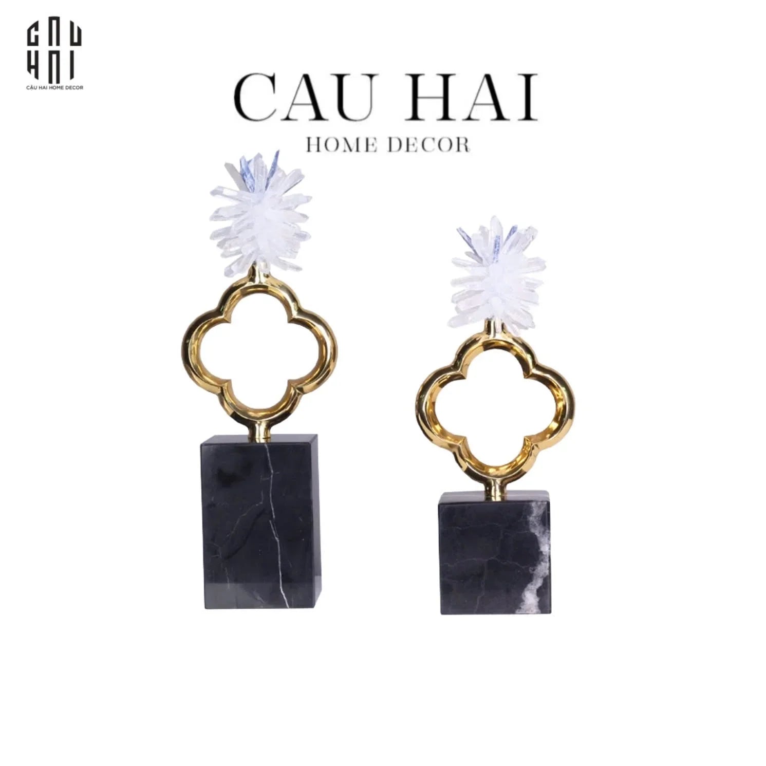HOME COUTURE - SET 2 TƯỢNG ĐỒNG ĐÁ QUÝ - "LES QUATRE TRÉSORS" SS25-CẬU HAI HOME DECOR