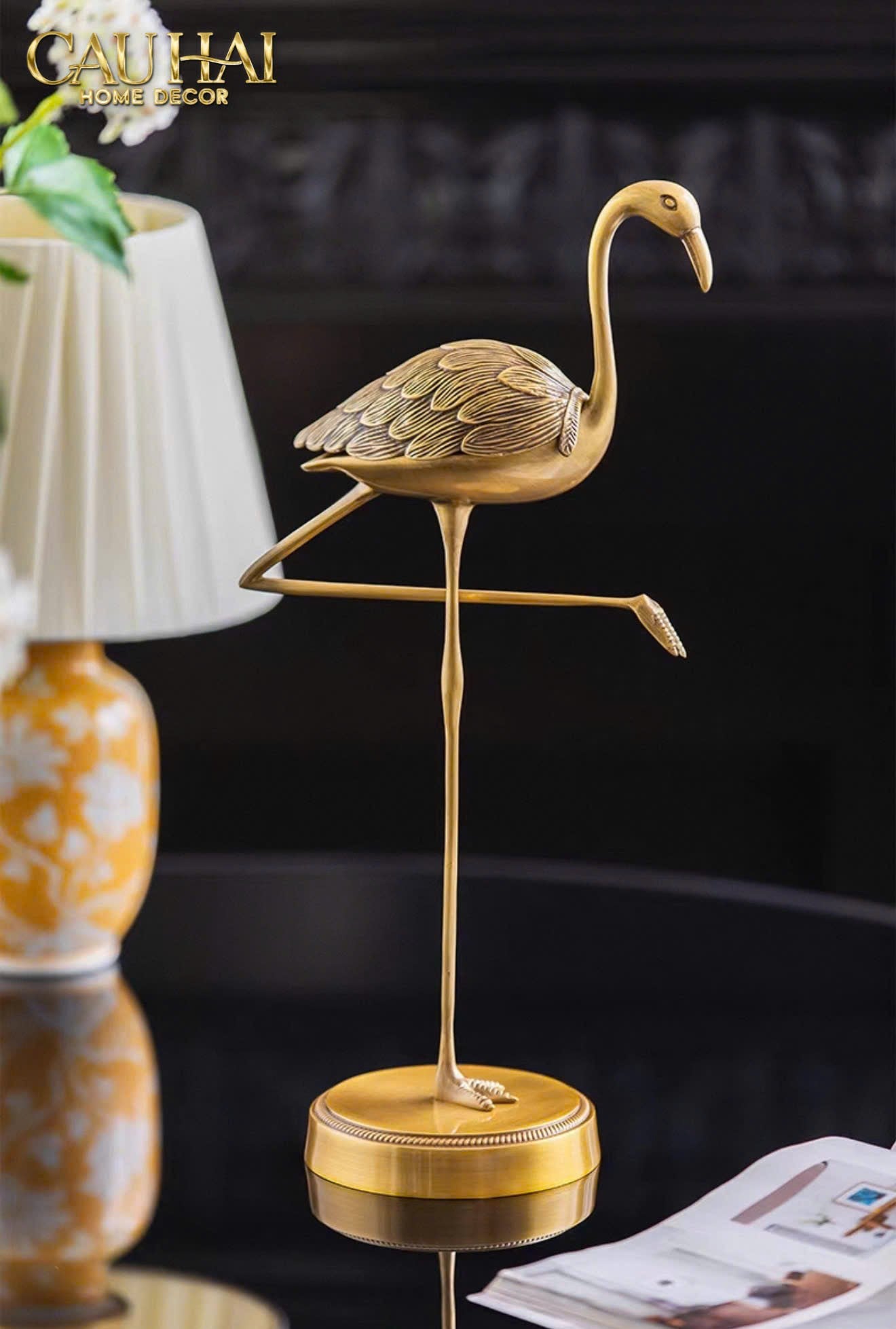 HOME COUTURE - TƯỢNG ĐỒNG FLAMINGO HEALING GUARDIAN-CẬU HAI HOME DECOR