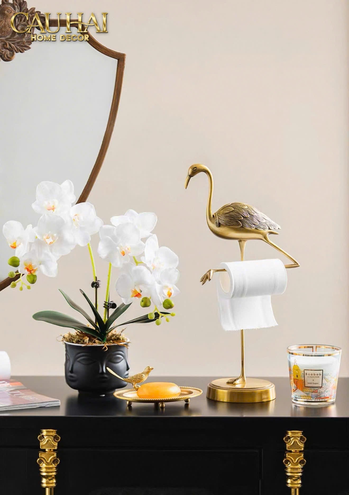 HOME COUTURE - TƯỢNG ĐỒNG FLAMINGO HEALING GUARDIAN-CẬU HAI HOME DECOR