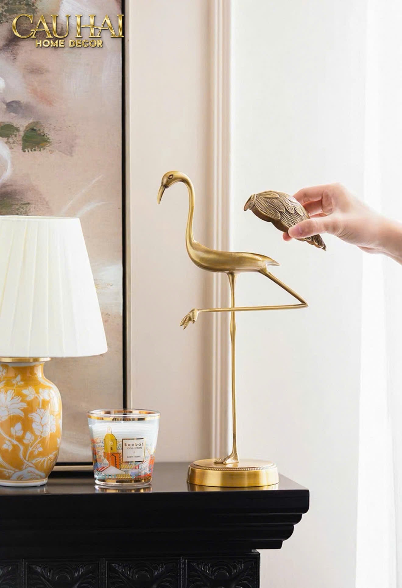 HOME COUTURE - TƯỢNG ĐỒNG FLAMINGO HEALING GUARDIAN-CẬU HAI HOME DECOR