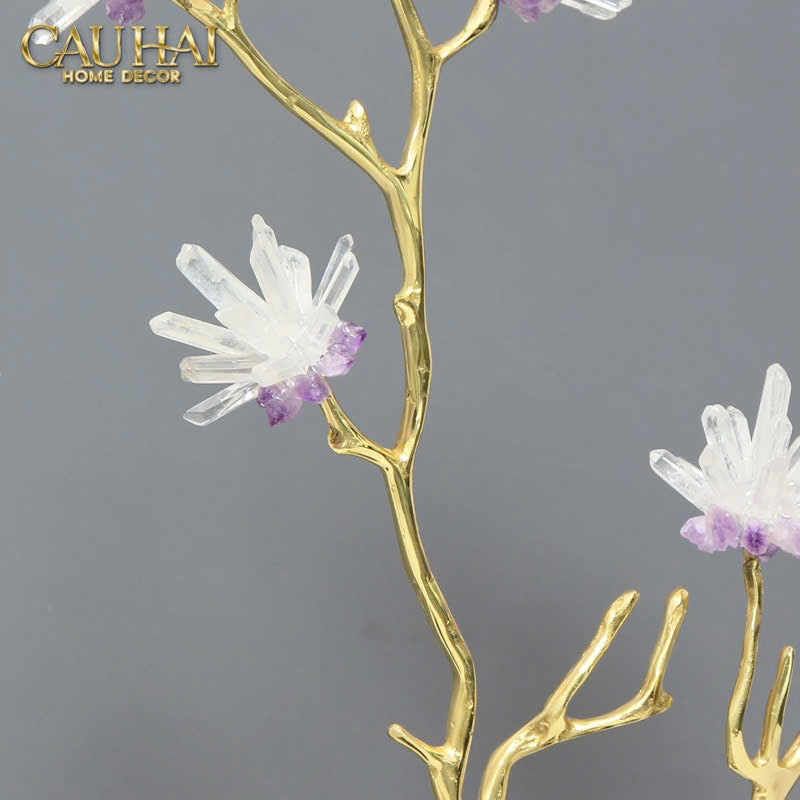 HOME COUTURE - TƯỢNG ĐỒNG GEMSTONE - LES FLEURS BLANCHES H50-CẬU HAI HOME DECOR
