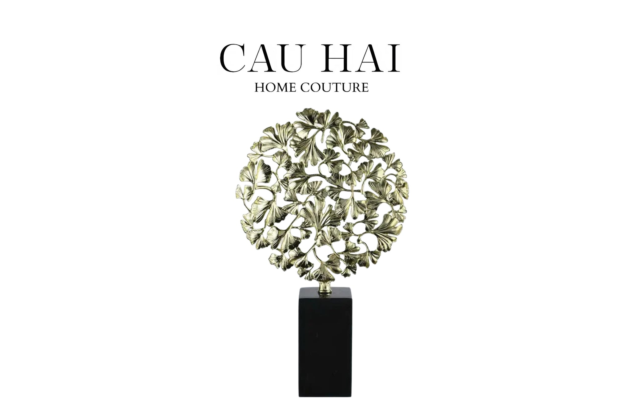 HOME COUTURE - TƯỢNG ĐỒNG LÁ NGÂN HẠNH GINKGO LEGACY JARDIN IMPÉRIAL H44-CẬU HAI HOME DECOR
