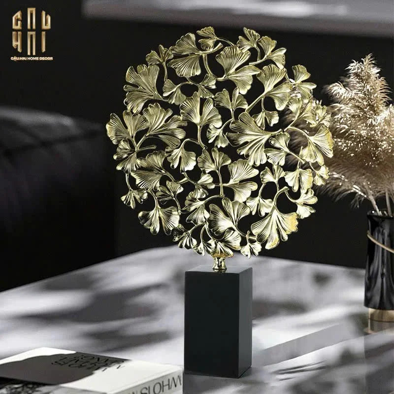 HOME COUTURE - TƯỢNG ĐỒNG LÁ NGÂN HẠNH GINKGO LEGACY JARDIN IMPÉRIAL H44-CẬU HAI HOME DECOR