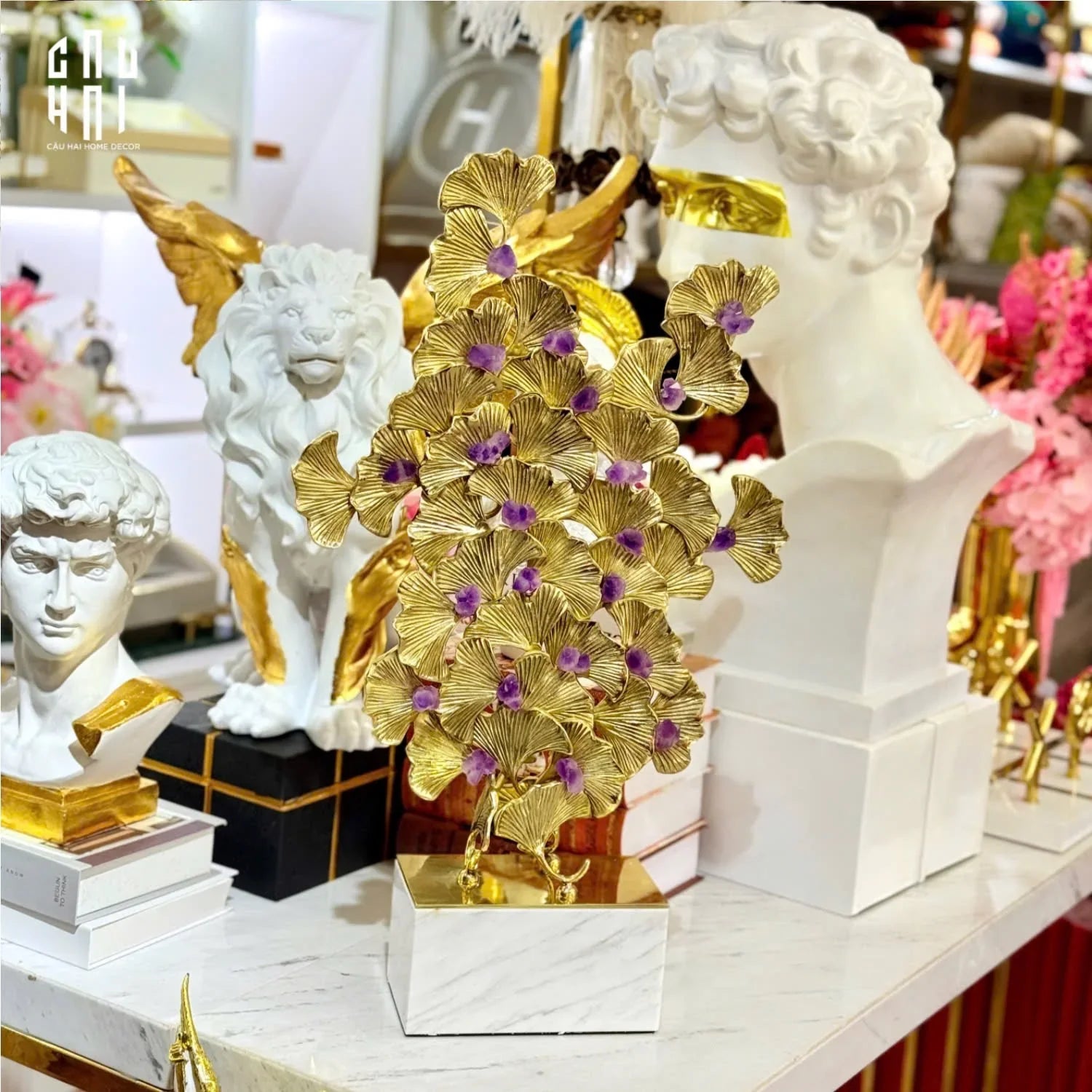 Home Couture - Tượng Lá Ngân Hạnh Brasson Jewelry Ginkgo-CẬU HAI HOME DECOR