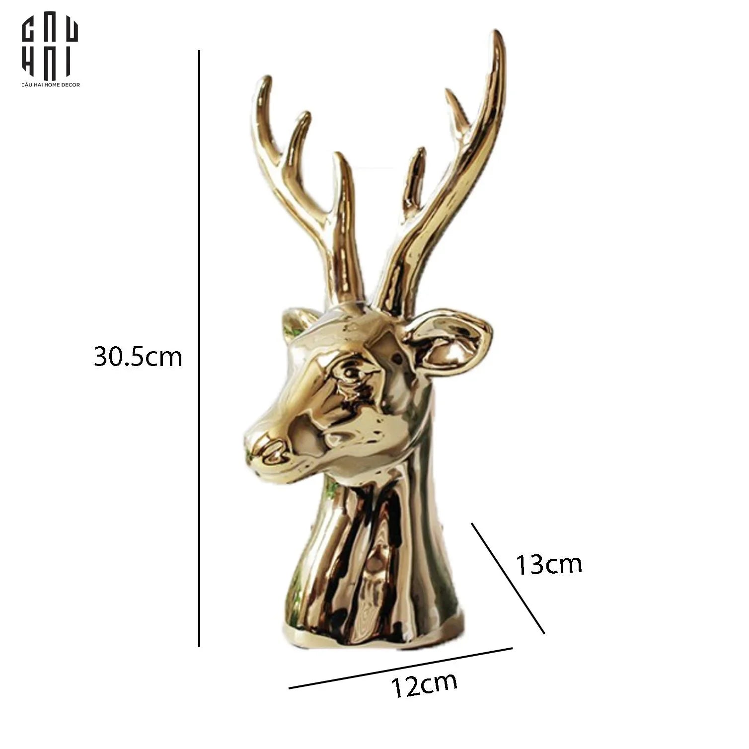 Home Couture - Tượng Gilded Reindeer Fw25-CẬU HAI HOME DECOR