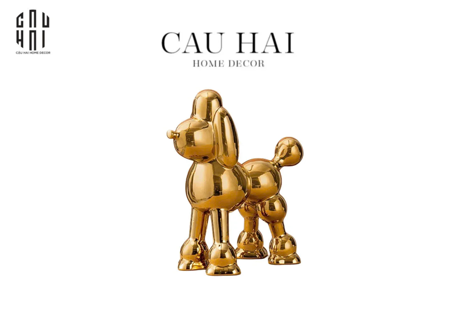 HOME COUTURE - TƯỢNG GILDED ROYAL POODLE-CẬU HAI HOME DECOR