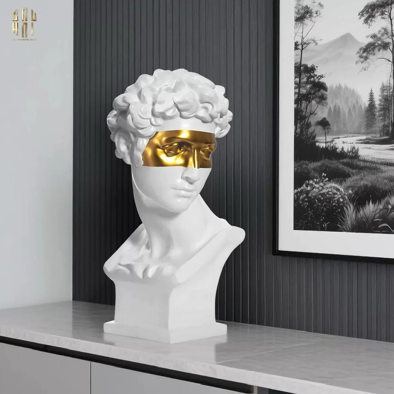 Home Couture - Tượng Giuliano Masque Doré Spéciale Limitée 60Cm-CẬU HAI HOME DECOR