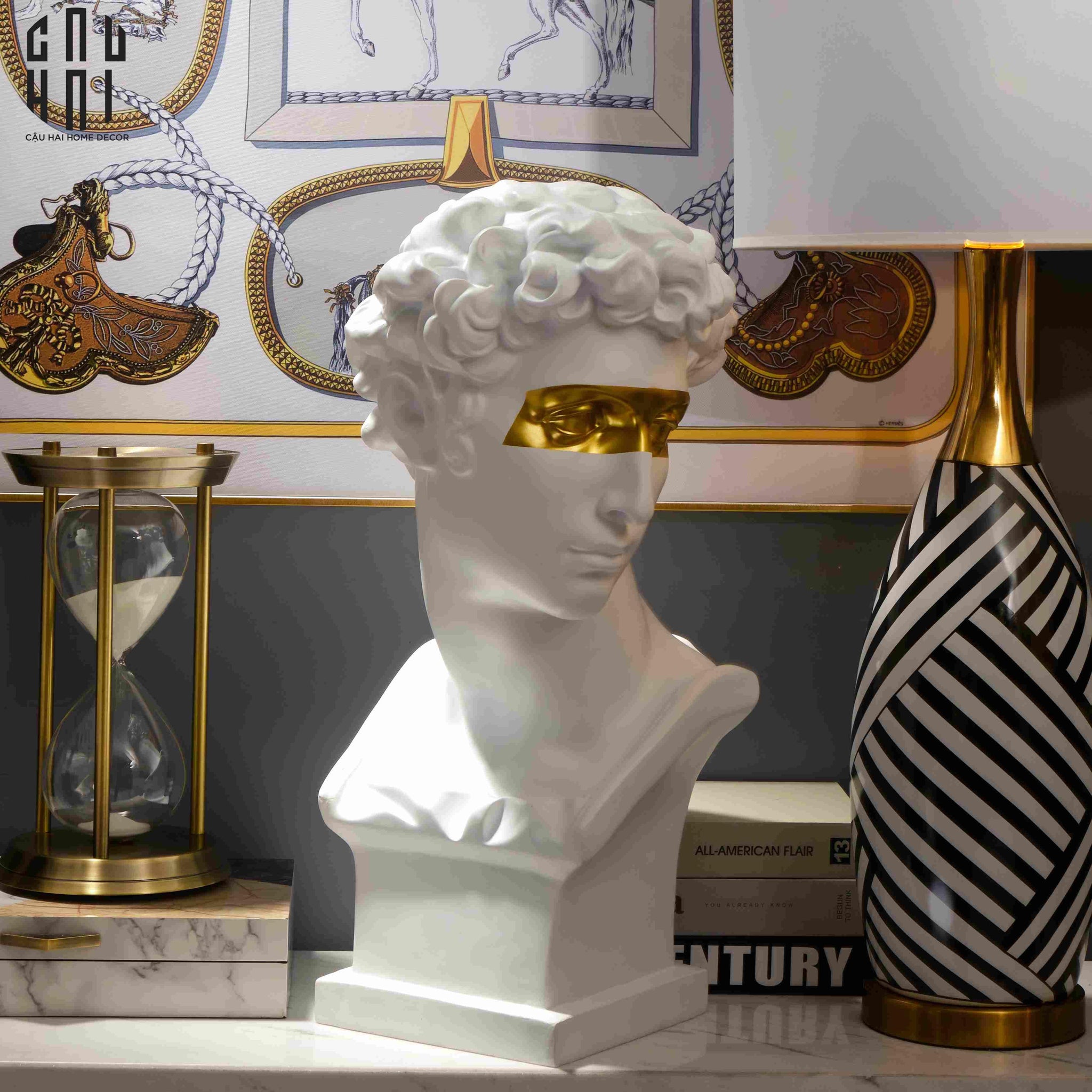 Home Couture - Tượng Giuliano Masque Doré Spéciale Limitée 60Cm-CẬU HAI HOME DECOR