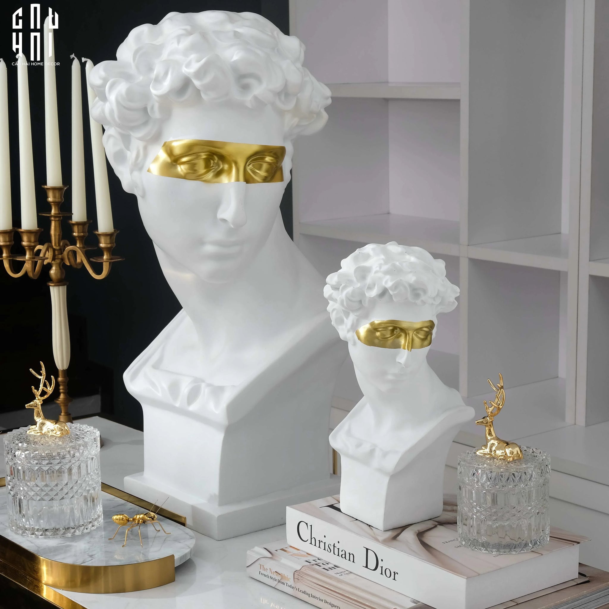 Home Couture - Tượng Giuliano Masque Doré Spéciale Limitée 60Cm-CẬU HAI HOME DECOR