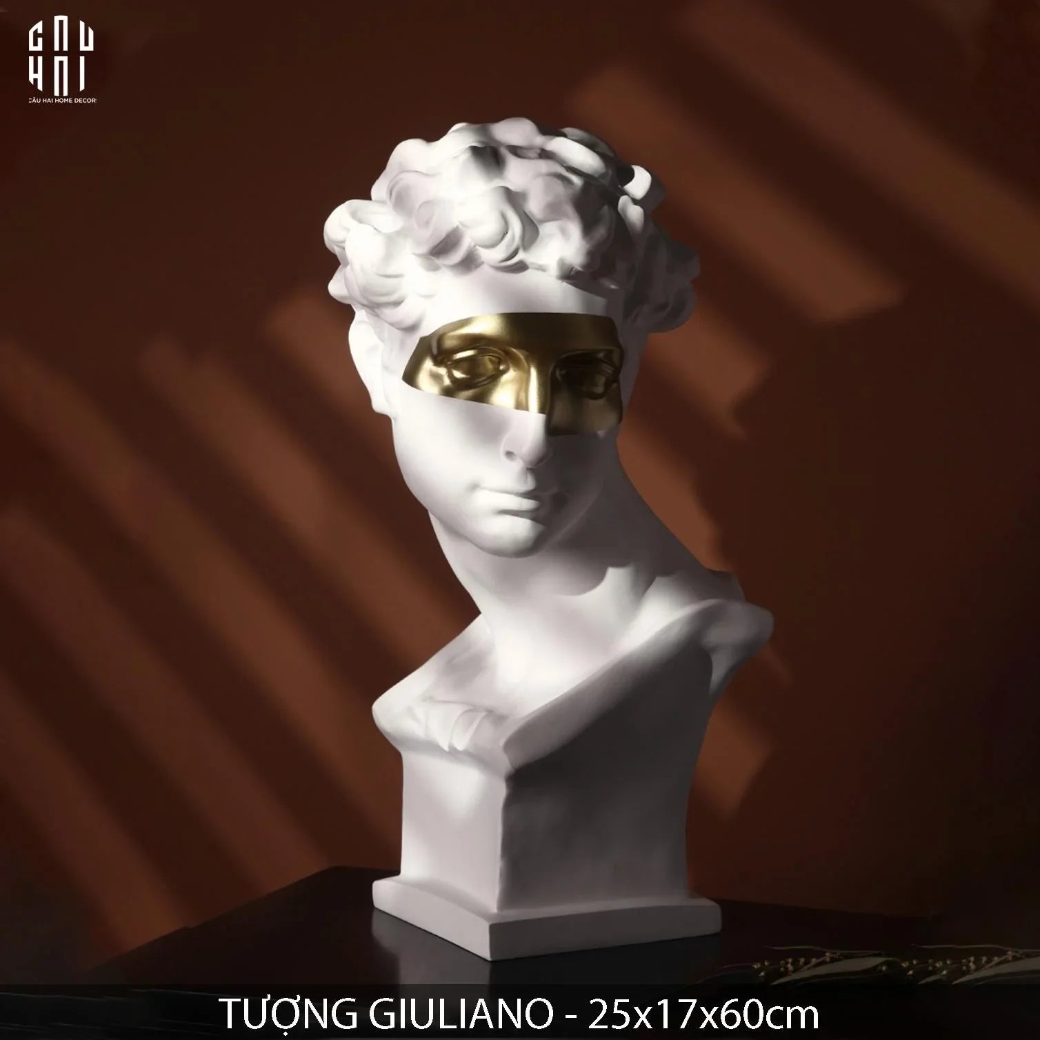 HOME COUTURE - TƯỢNG GIULIANO MASQUE DORÉ SPÉCIALE LIMITÉE 60CM - CẬU HAI HOME DECOR