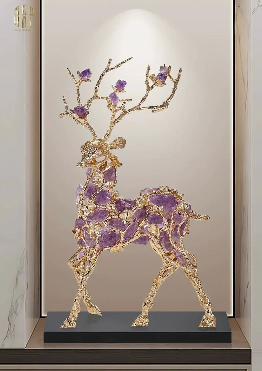 Home Couture - Tượng Hươu Sừng Đá Quý Sentinel Prime Jewelry Elk - H44-CẬU HAI HOME DECOR